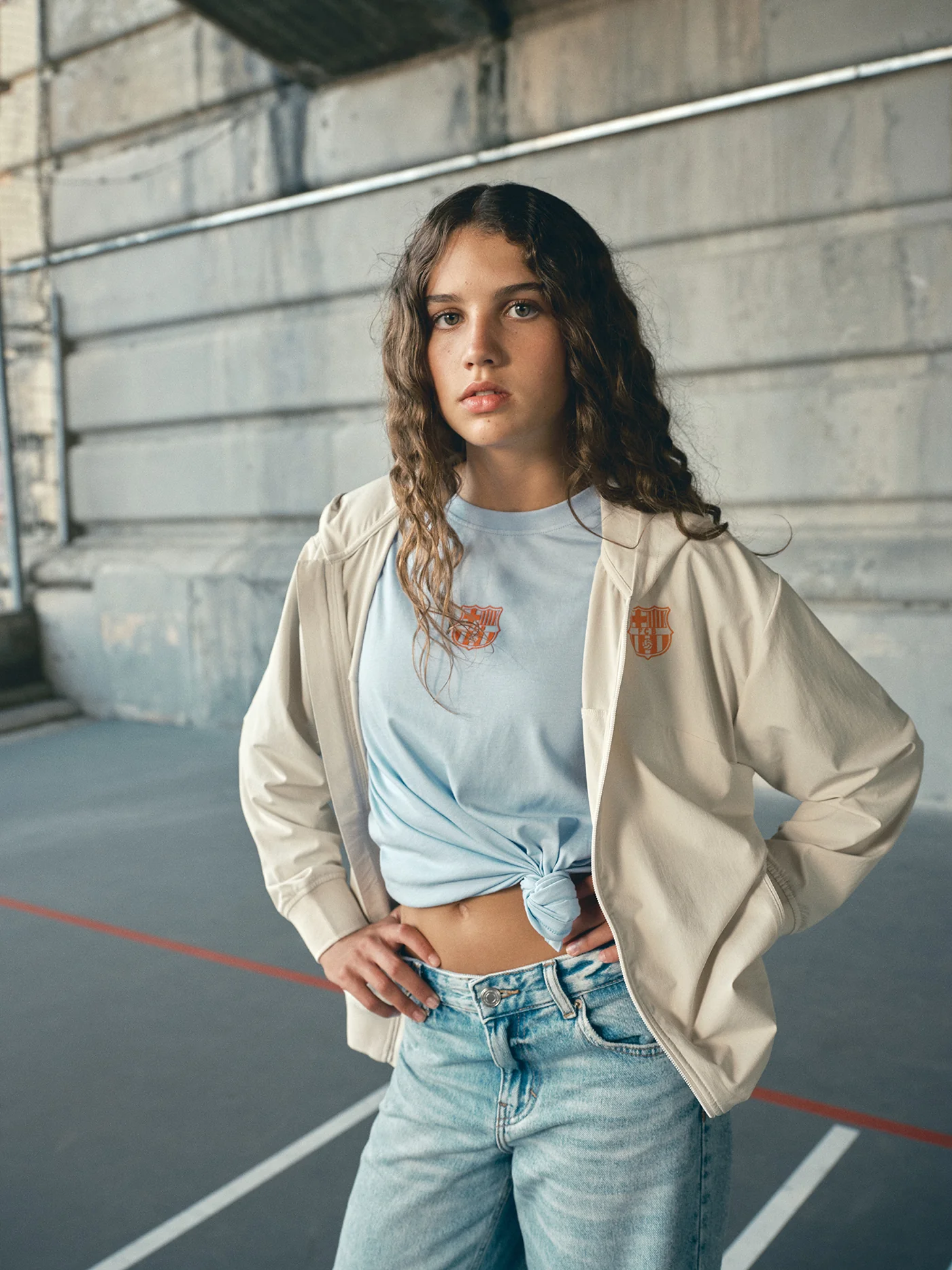 Light Jacket White Barça Essentials - Junior - Image 4